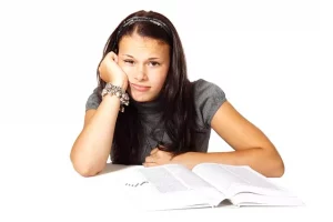 girl seeking the motivation to study
